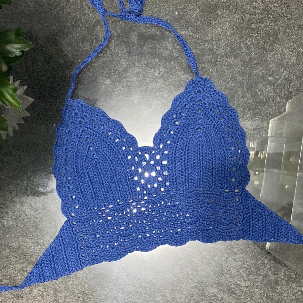 Blue Crochet Bralette Top Colombian boutique